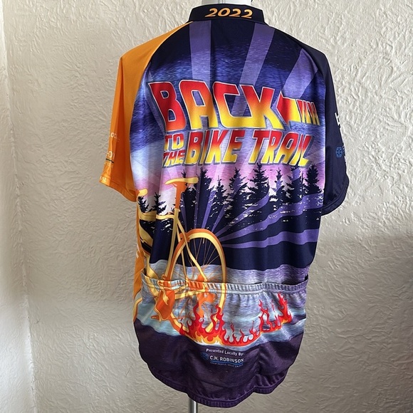 Primal Back to the Bike Trail Purple Golden Yellow Bike Jersey NWT 2XL Raglan - Picture 5 of 12